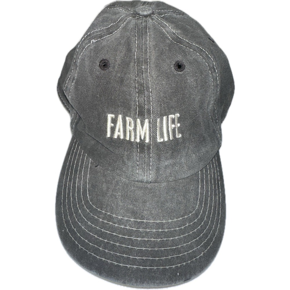 Primitives by Kathy Farm Life Baseball Cap, Stonewashed Black, Adjustable